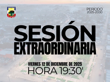 Sesión Extraordinaria del día viernes 12 de diciembre de 2025.