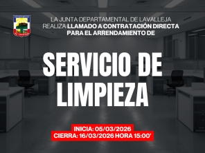 Llamado a contratación directa para el arrendamiento de servicio de limpieza en los locales de la Junta Departamental de Lavalleja.